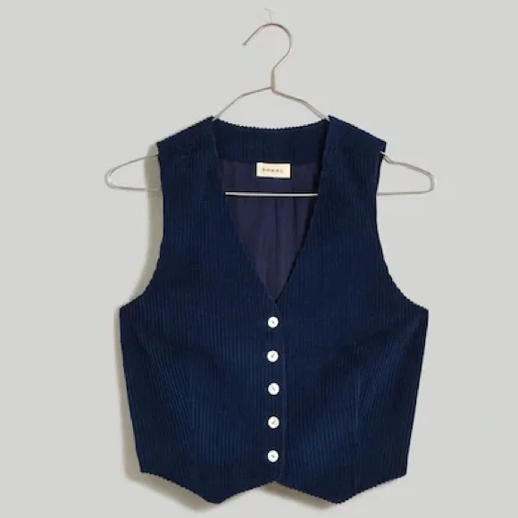 Madewell Donni Corduroy Crop Vest (size M/runs small) - Picture 2 of 9